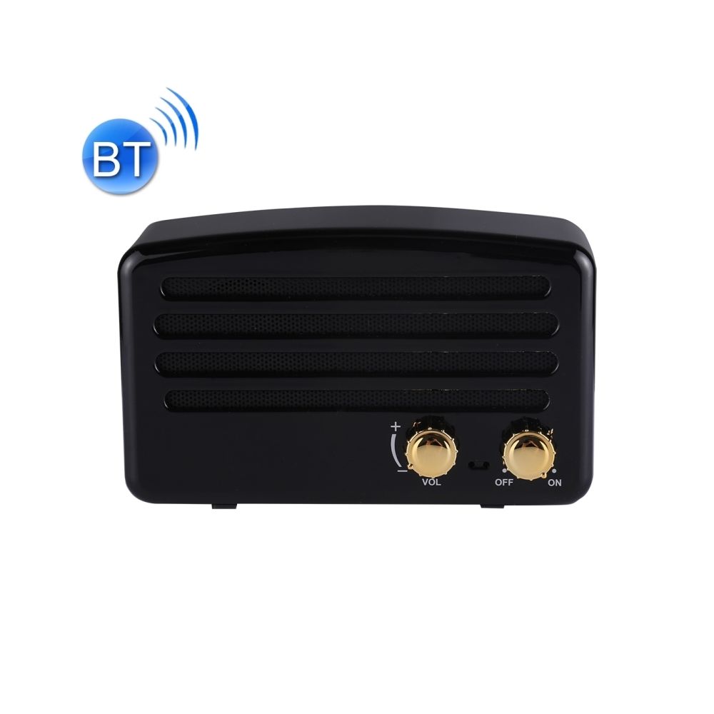 Wewoo - Enceinte Bluetooth noir Haut-parleur stéréo portatif sans fil V4.2 avec cordon, microphone intégré, prise en charge des appels mains libres, carte TF et entrée AUX FM, distance Bluetooth: 10 m - Enceintes Hifi