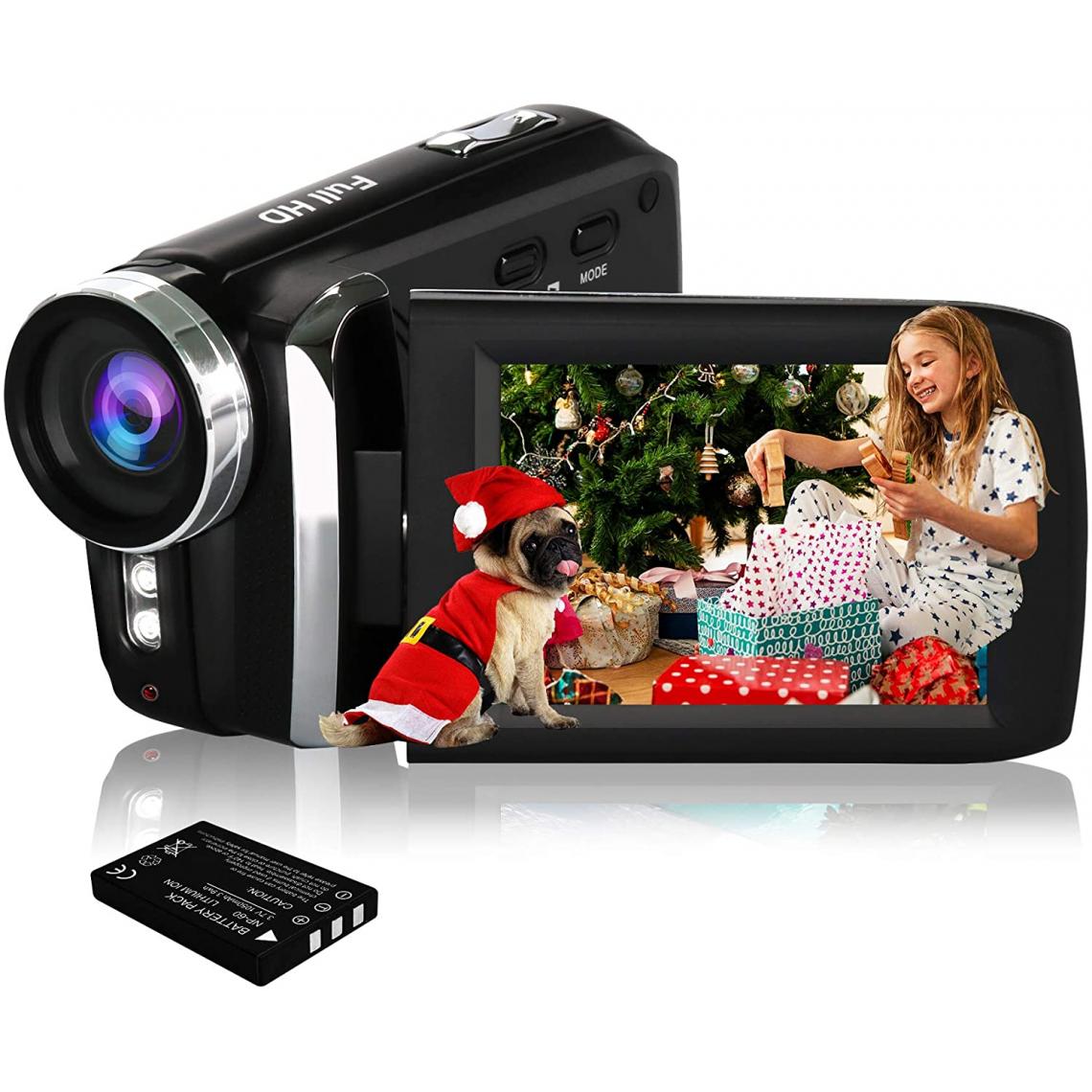Vendos85 - Caméscope numérique Full HD de 2,8 pouces 1080P 24 P noir gris - Accessoires caméra