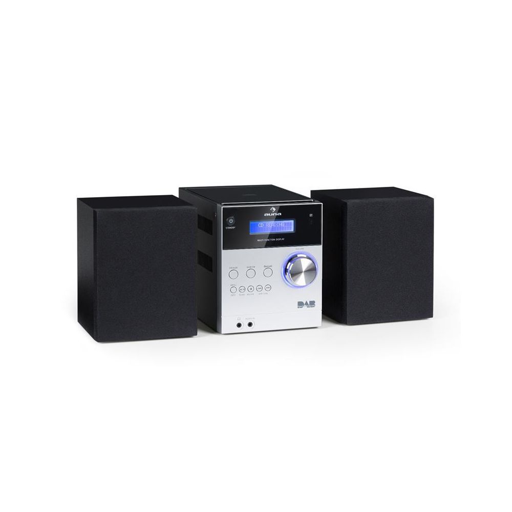 Auna - auna MC-20 DAB Micro chaîne stéréo CD MP3 radio FM DAB+ Bluetooth - argent Auna - Chaînes Hifi