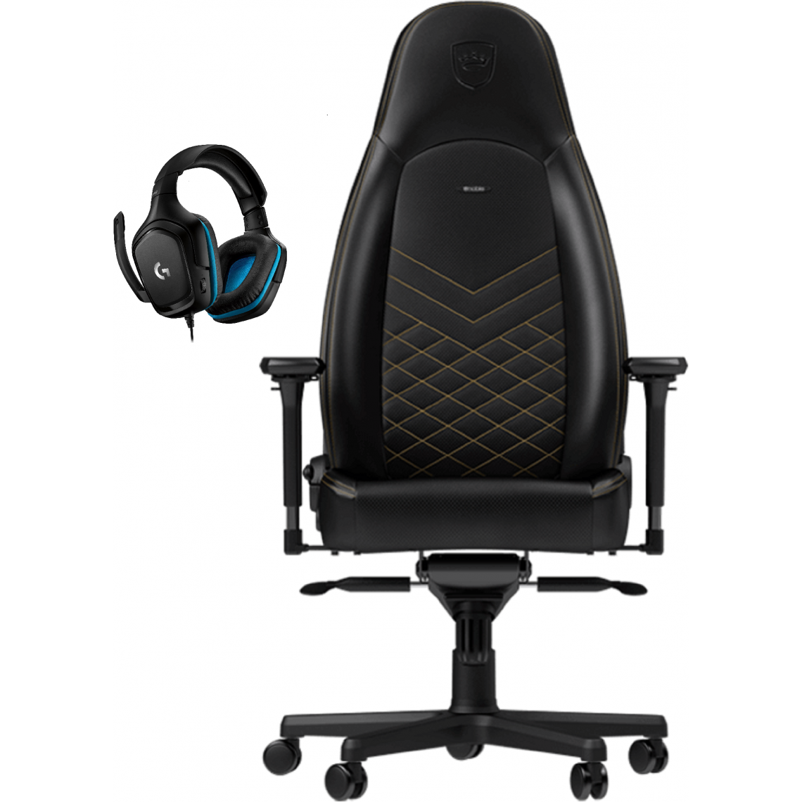 Noblechairs - ICON - Noir/Or + G432 - Filaire - Chaise gamer