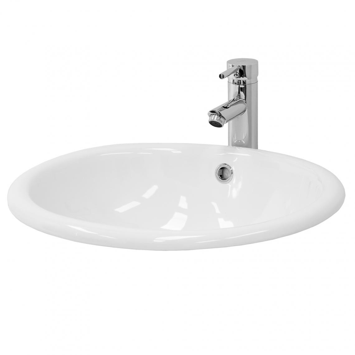 ML-Design - Lavabo en céramique salle de bain lavabo á poser forme ovale 49x19,5x40,5 cm - Lavabo