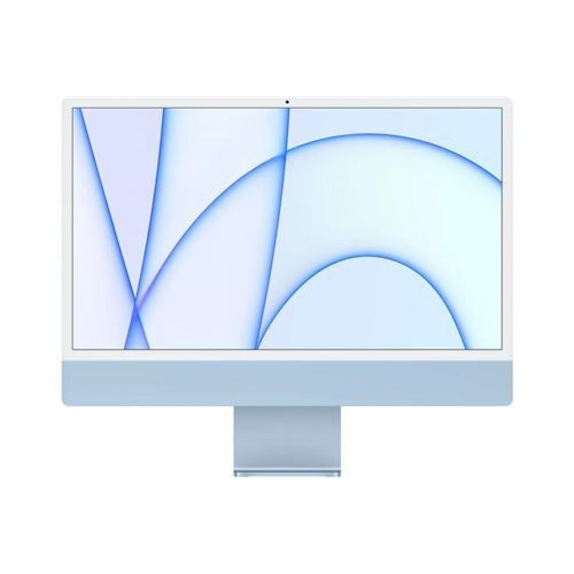 Apple - Apple iMac 24" 256 Go SSD 8 Go RAM Puce M1 CPU 8 cœurs GPU 7 cœurs Bleu Nouveau Clavier Pavé Numérique Touch ID - PC Fixe