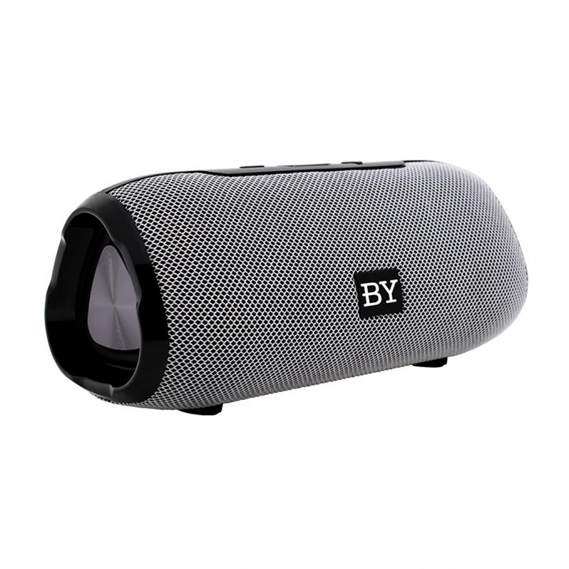 Wewoo - Enceinte Bluetooth BY Portable Haut-parleur Étanche 3D Stéréo Musique Surround Système de sonorisation extérieure Support TF AUX Gris - Enceintes Hifi