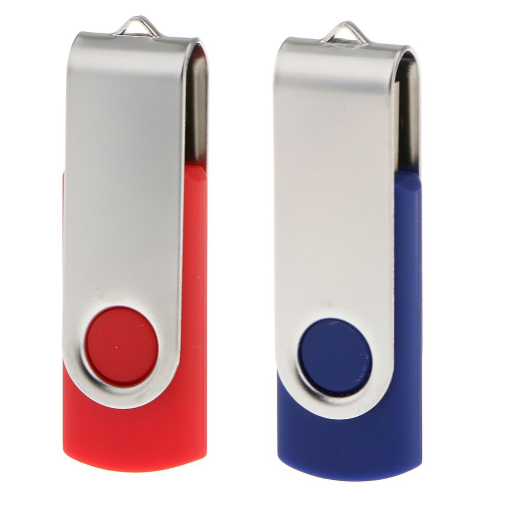 marque generique - 2Pièce 4GB USB Métal Flash Memory Stick Stylo Lecteur De Stockage De Pouce Rouge et Bleu - Clés USB