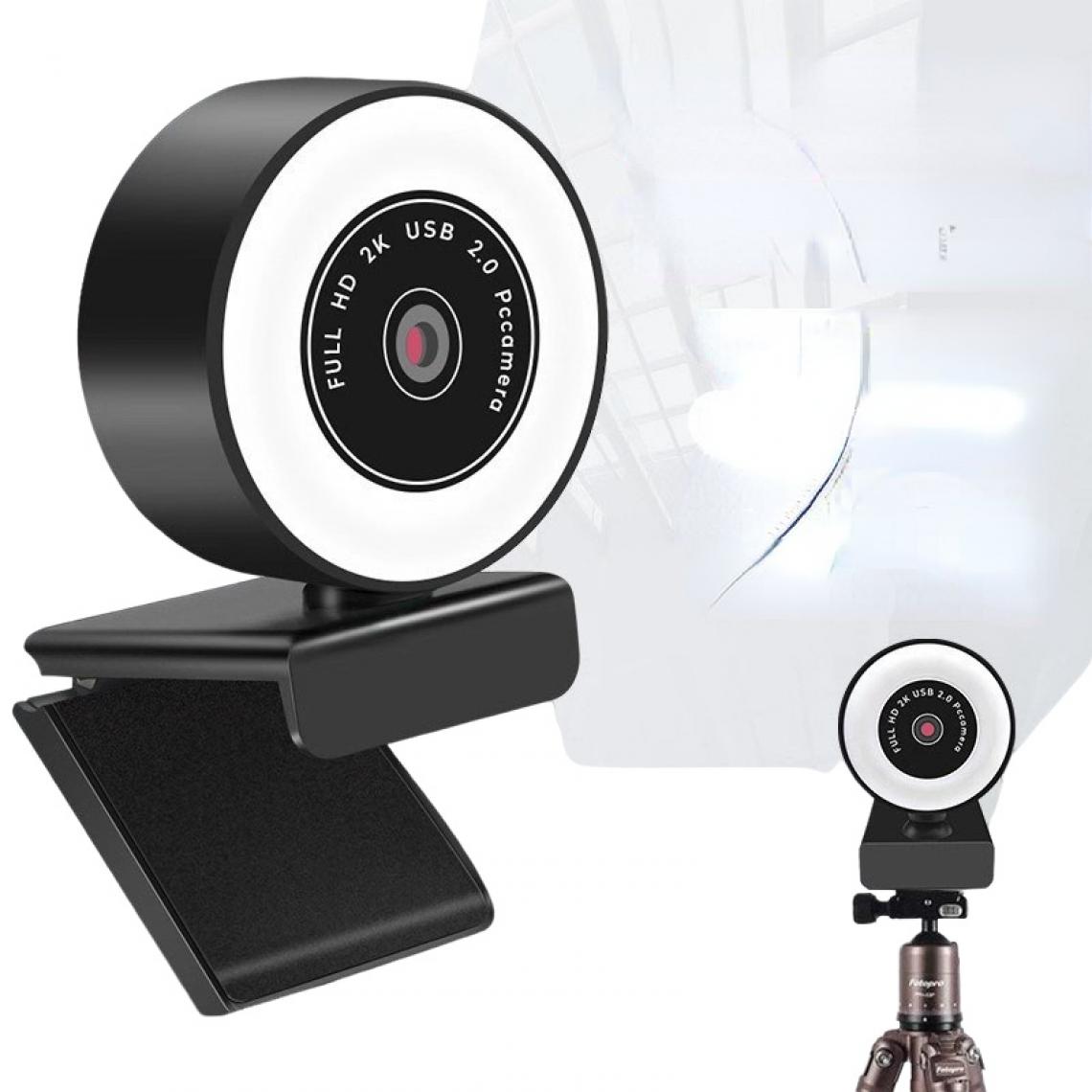 Generic - Webcam USB HD 500W Pixel avec lumière d'appoint 2K autofocus - Webcam