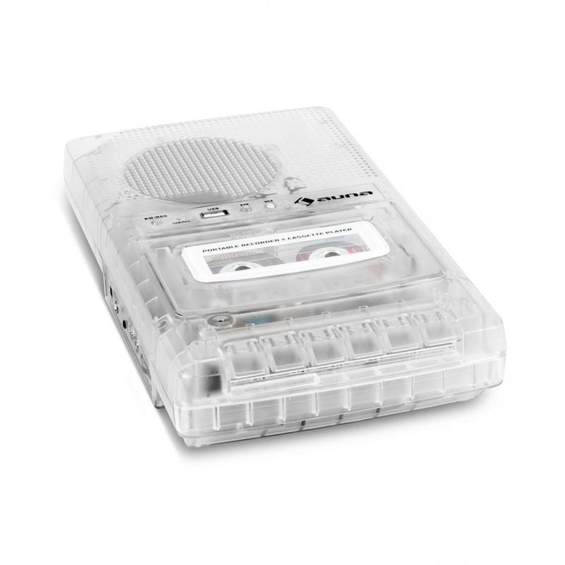 Auna - ClearTech magnétophone à cassettes dictaphone USB MP3 mobile transparent auna - Radio