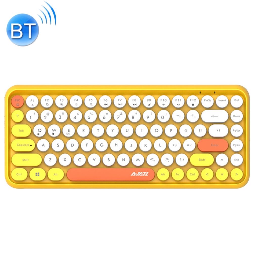 Wewoo - Ajazz 308I 84 touches tablette téléphone mobile ordinateur de bureau domestique clavier Bluetooth jaune - Clavier