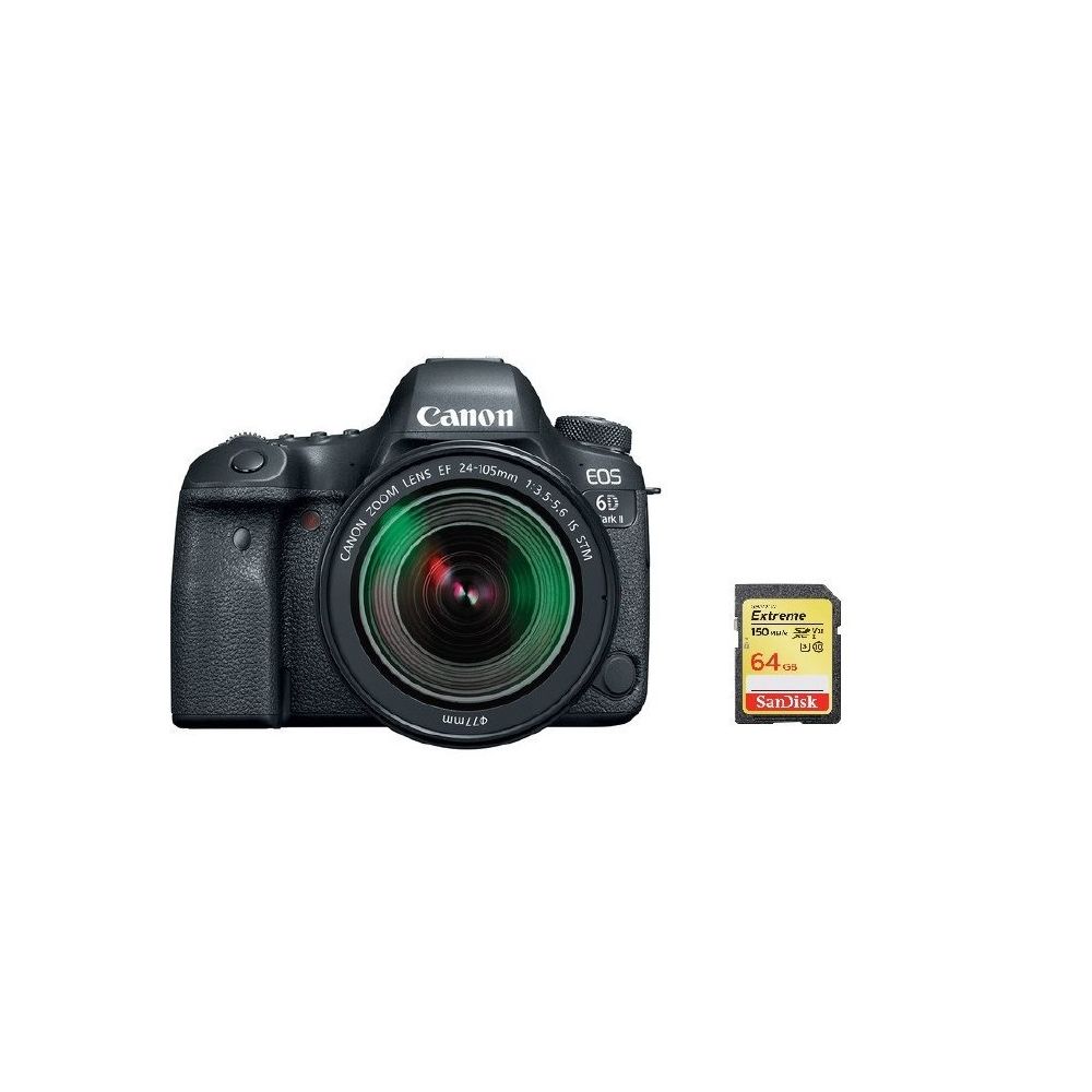 Canon - CANON EOS 6D II KIT EF 24-105mm F3.5-5.6 IS STM 64GB SD card - Reflex Grand Public