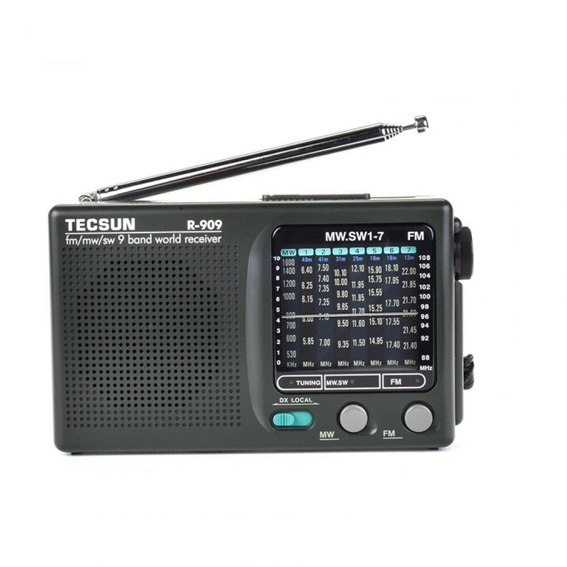 Universal - Radios portatives FM, ondes moyennes (AM), ondes courtes (HF), récepteurs mondiaux à 9 bandes, élégants, tournants, ultra-sensibles, récepteurs radio à faible bruit - Radio