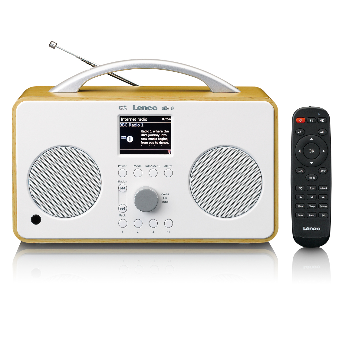Lenco - Radio portable Internet / DAB+ / FM avec Bluetooth PIR-645WH Bois - Radio