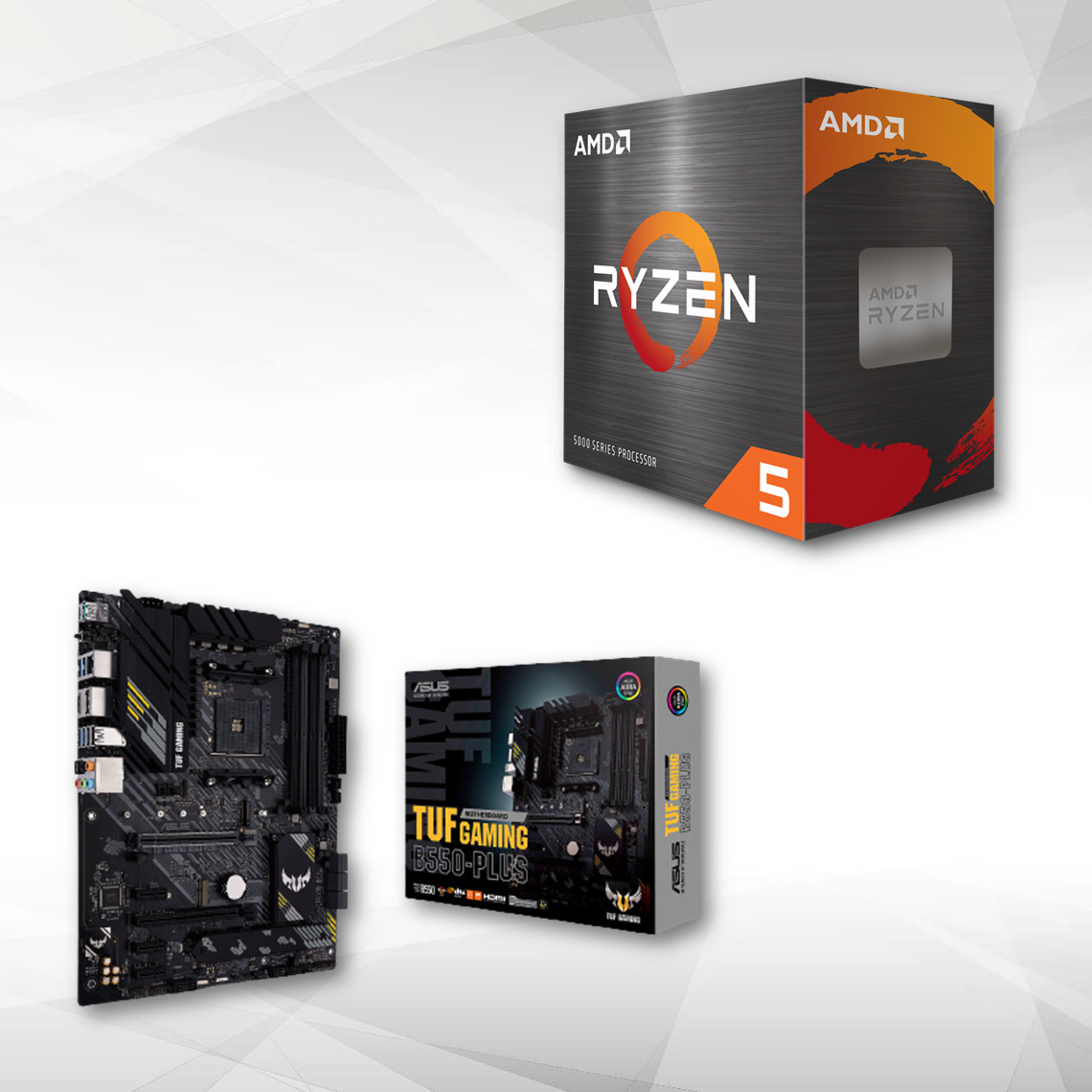 Amd - Ryzen™ 5 5600 - 4.4/3.5 GHz + AMD B550-PLUS TUF GAMING - ATX - Packs Processeur, Carte mère et Mémoire