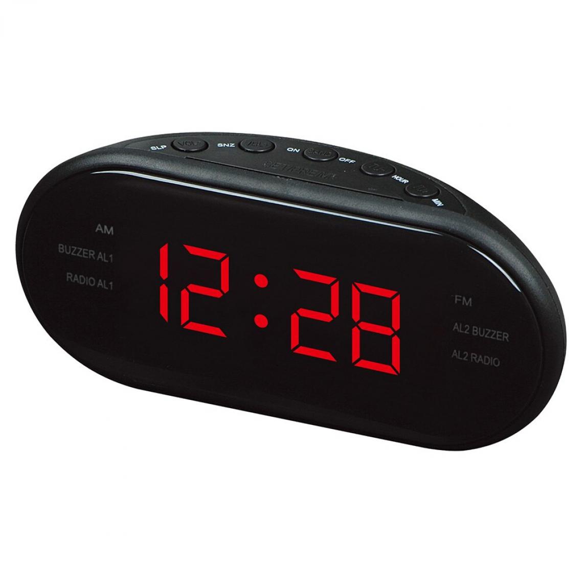 Universal - AC 220V/50Hz AM/FM Horloge LED Réveil électronique de bureau Montre numérique Radio Cadeau Fournitures de bureau à domicile Prise UE(Rouge) - Radio