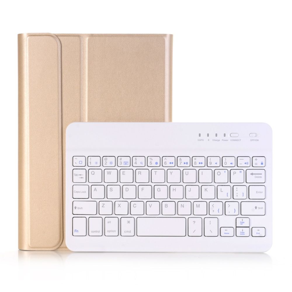 Wewoo - A05 Bluetooth 3.0 ultra-mince étui en cuir amovible avec clavier pour iPad mini 5avec support or - Clavier