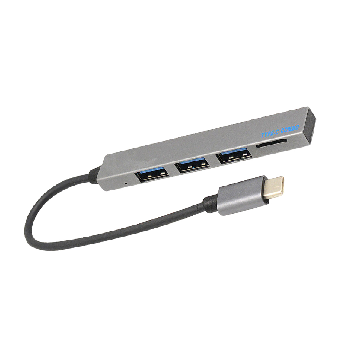 marque generique - Type C USB 3.1 Vers USB 2.0 3 Ports avec Adaptateur de Lecteur de Carte Concentrateur Gris - Hub