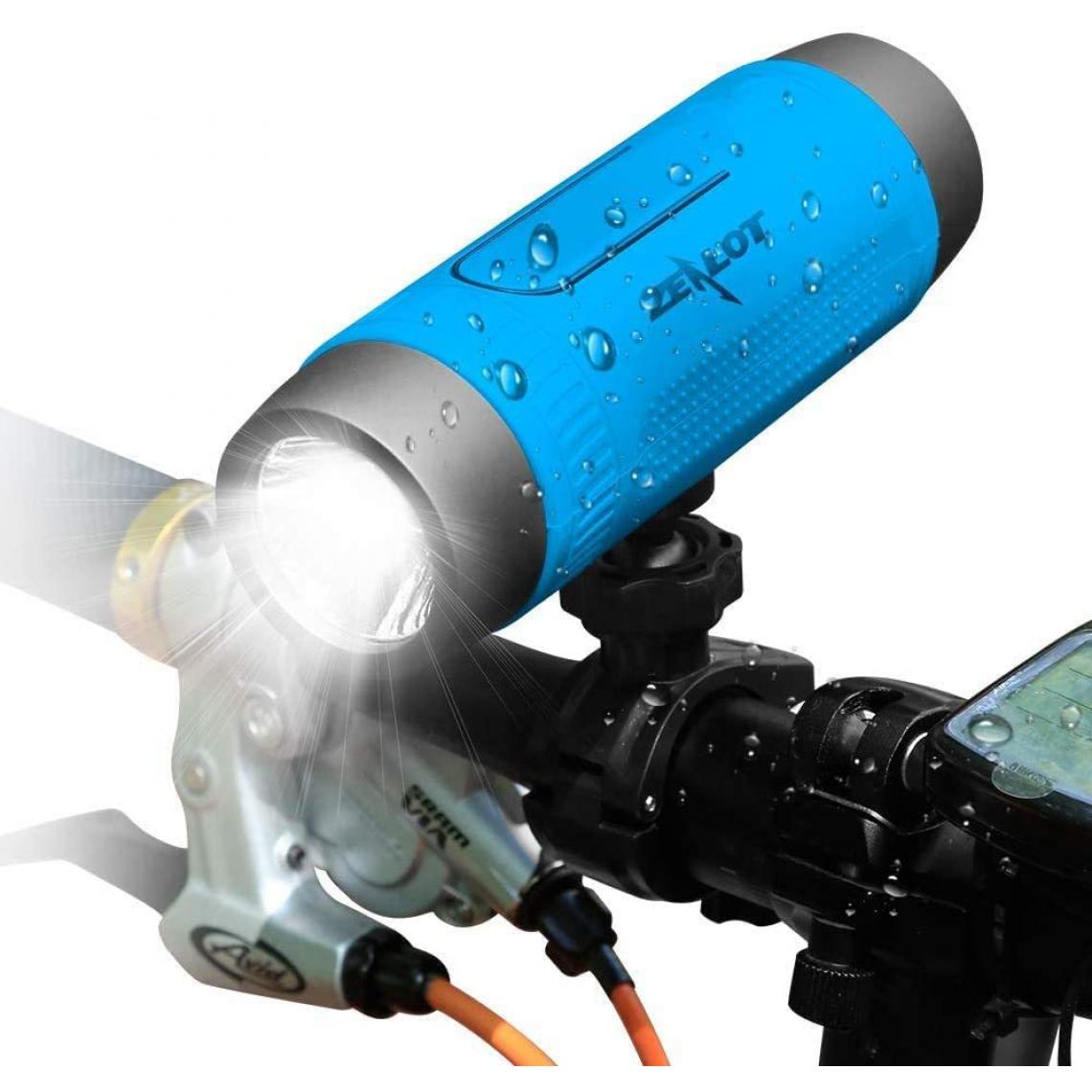 Chrono - Enceinte Bluetooth, enceinte bluetooth portable Zealot, avec lampe de poche LED, étanche, alimentation mobile, fonction vélo mains libres, voyage(Bleu) - Enceintes Hifi