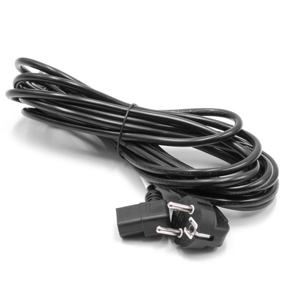 Vhbw - vhbw Câble d'alimentation cordon électrique Schuko Secteur Prise C13 3 dents 5m coudée pour PC portable, Monitor, Imprimante - Accessoires alimentation
