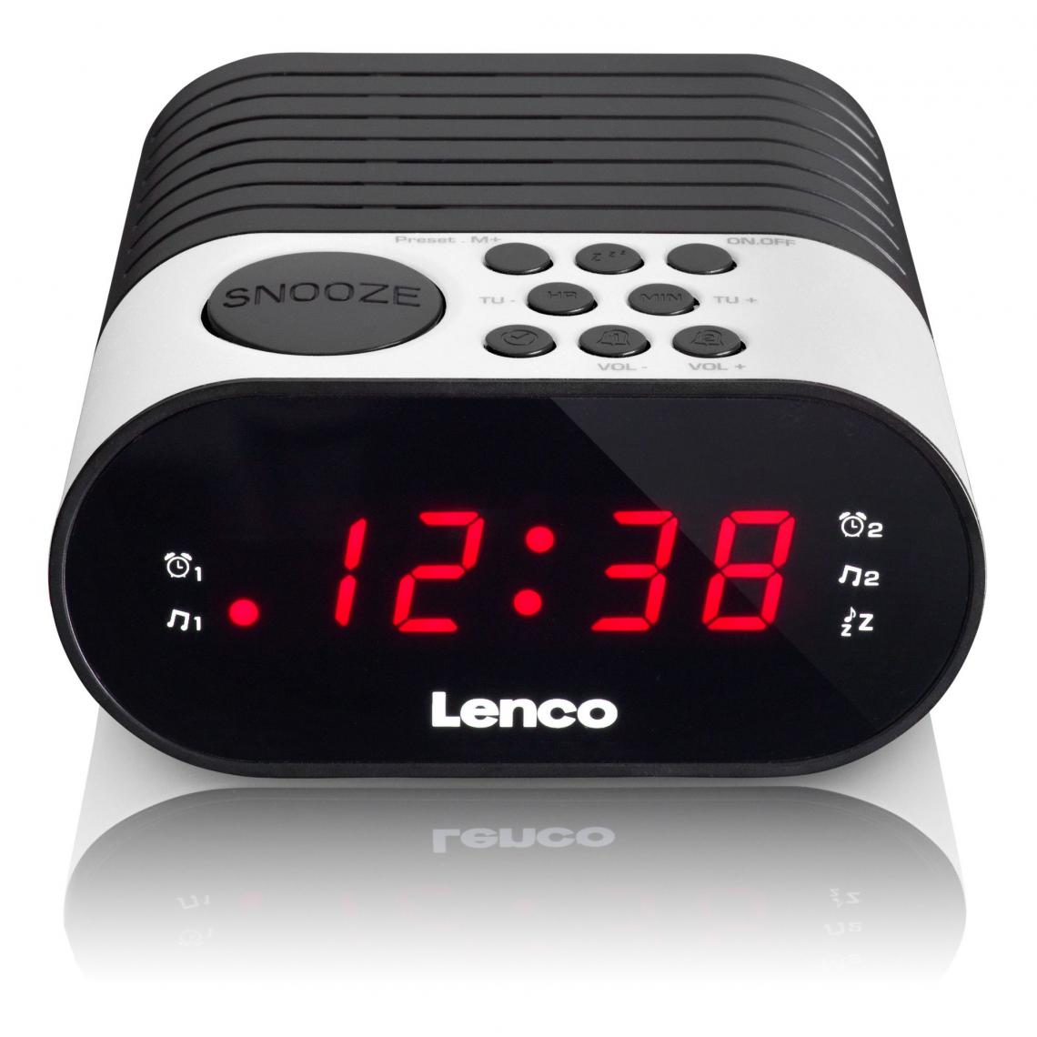 Lenco - Radio réveil Lenco CR-07 écran LCD multi programmations blanc - Radio