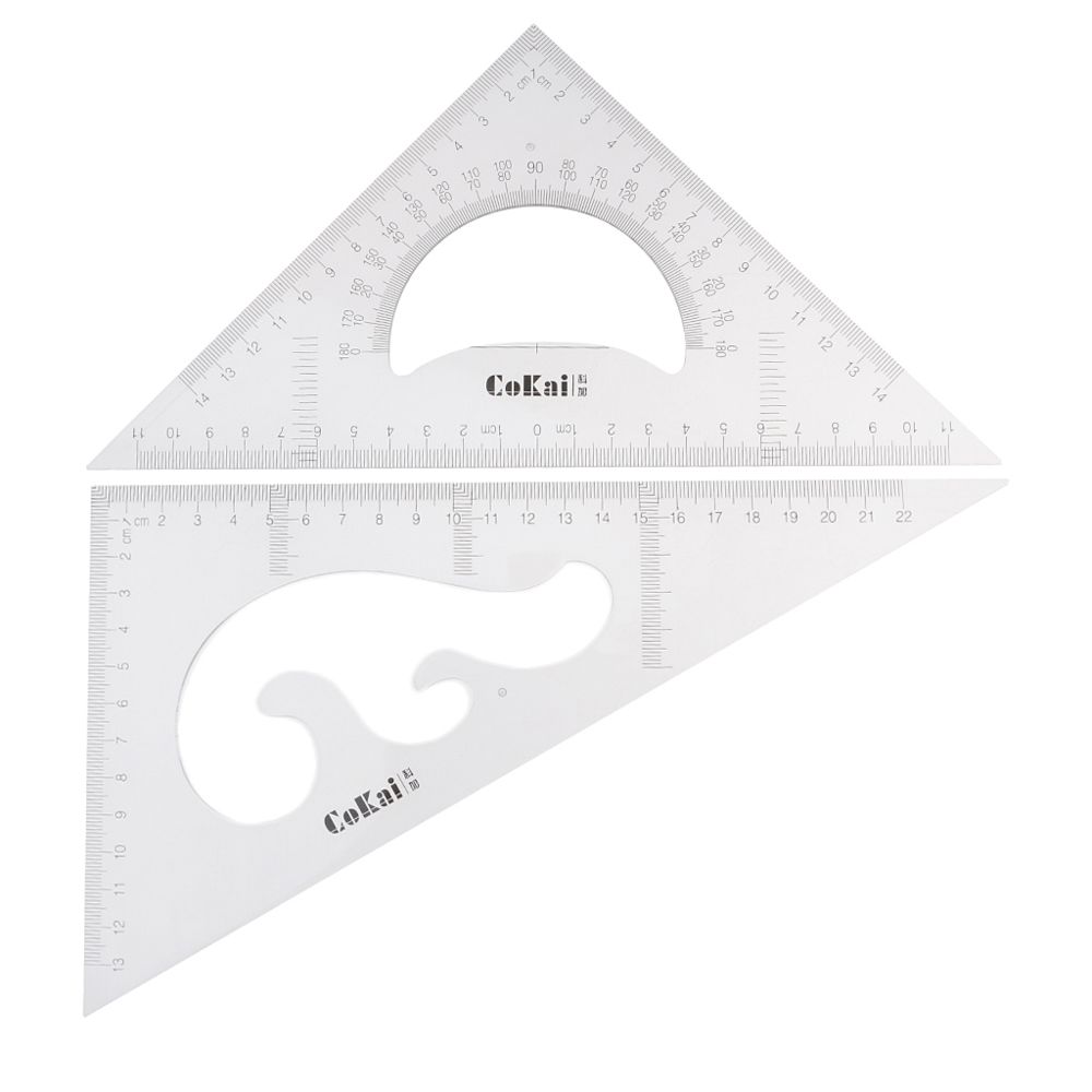 marque generique - 2 pack 45/60 degrés géométrie triangle règle dessin dessin clair 25cm - Tablette Graphique