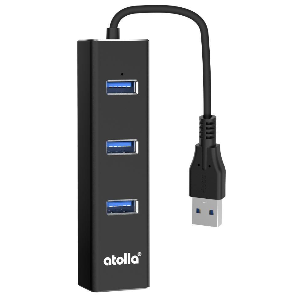 Atolla - Atolla Hub Portable USB 3.0 enfichable avec Ethernet - Hub 3 ports alimenté par USB 3.0 avec Ethernet Gigabit compatible avec Windows, MacBook, Linux, Chrome OS(301) - Hub