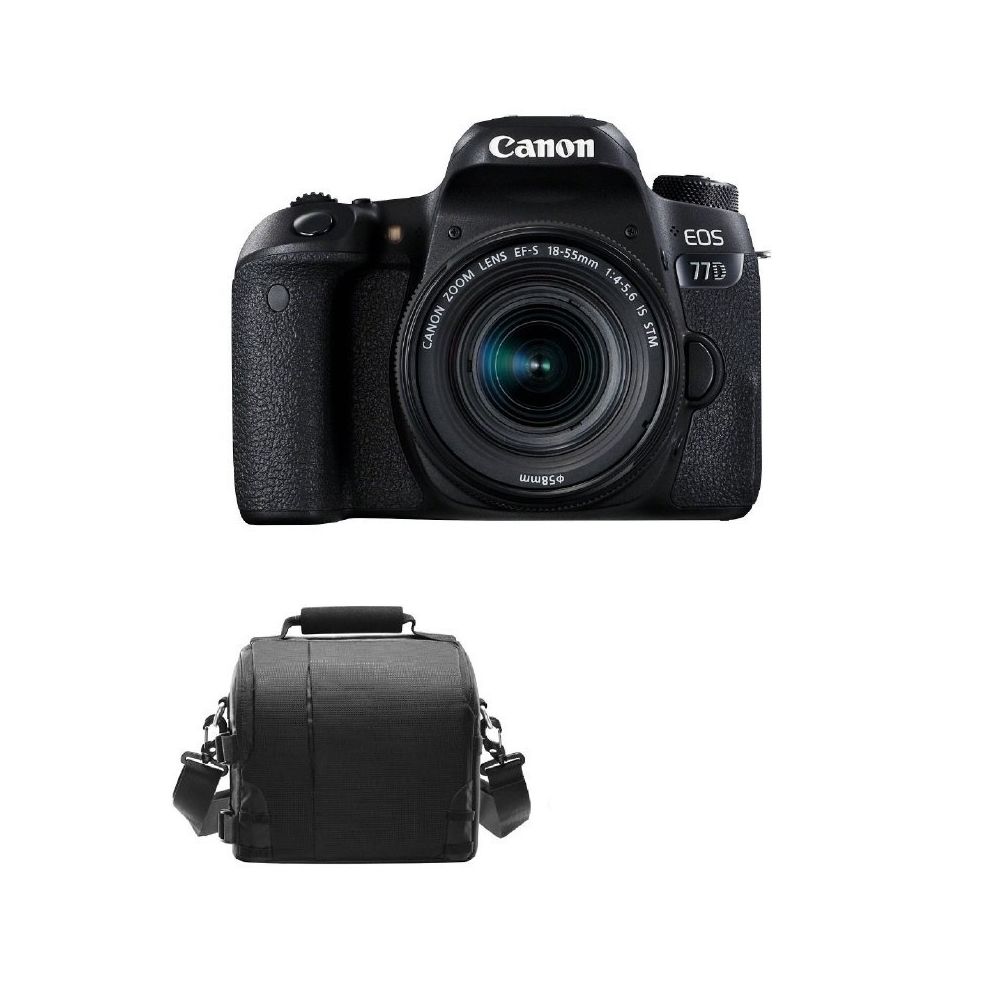 Canon - CANON EOS 77D KIT EF-S 18-55mm F4-5.6 IS STM + camera Bag - Reflex Grand Public