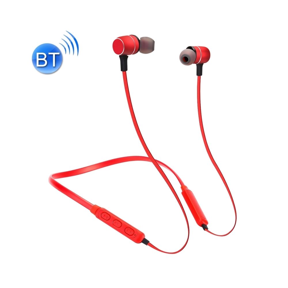 Wewoo - Casque Bluetooth Sport Écouteurs intra-auriculaires sans fil de style pour iPhone, Galaxy, Huawei, Xiaomi, LG, HTC et autres téléphones intelligents, distance travail: 10 m (rouge) - Casque