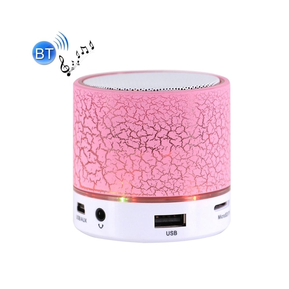 Wewoo - Mini enceinte Bluetooth rose Mini haut-parleur stéréo portable, avec microphone intégré et ampli LED, Appels Mains-libres de ampère Carte TF & AUX IN, Distance: 10m - Enceintes Hifi