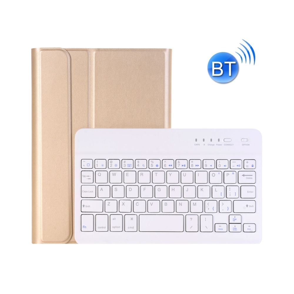 Wewoo - Clavier QWERTY or pour iPad Mini 4 Ultra-mince ABS Bluetooth Horizontal Housse en cuir avec support - Clavier
