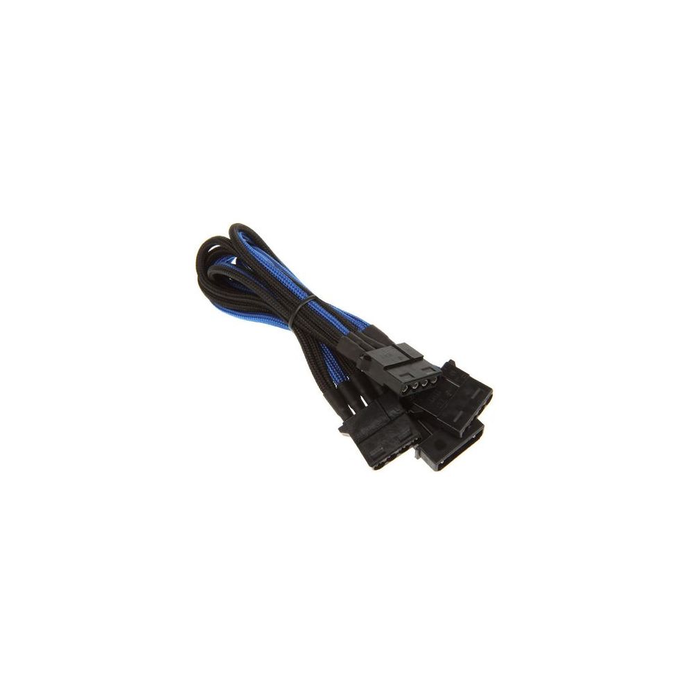 Bitfenix - Câble rallonge Alchemy 4-Pin Molex vers 3x 4-Pin Molex - 55 cm - gaines Noir&Bleu/Noir - Câble tuning PC
