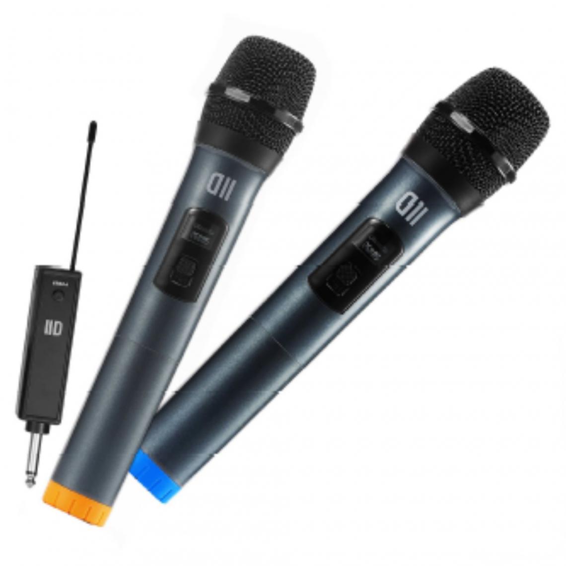 D2 Diffusion - D2 Pack 2 microphone dynamique DII sans fil avec écrans Omnidirectionnel récepteur rechargeable, jack 6.35mm pack de 2pcs - Micros sans fil