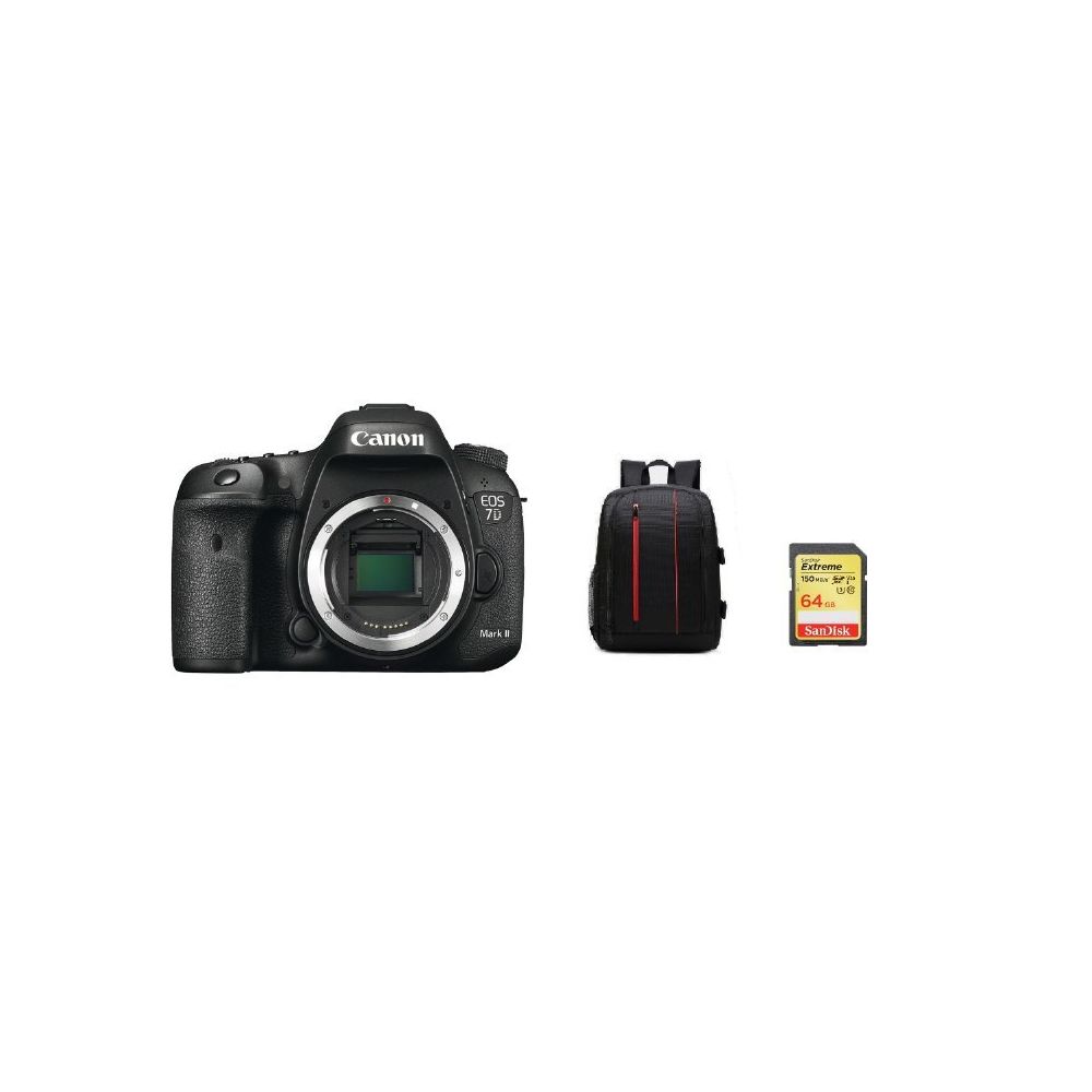 Canon - CANON EOS 7D II Body + Backpack Black + 64GB SD card - Reflex Grand Public