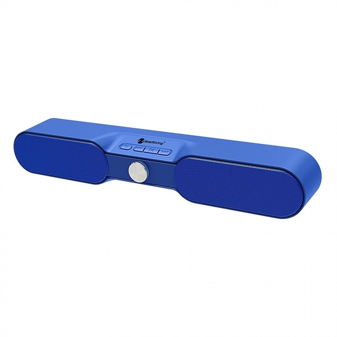 Wewoo - Enceinte Bluetooth NR4017 Haut-parleur stéréo avec barre de son surround 10W microphone bleu - Enceinte PC