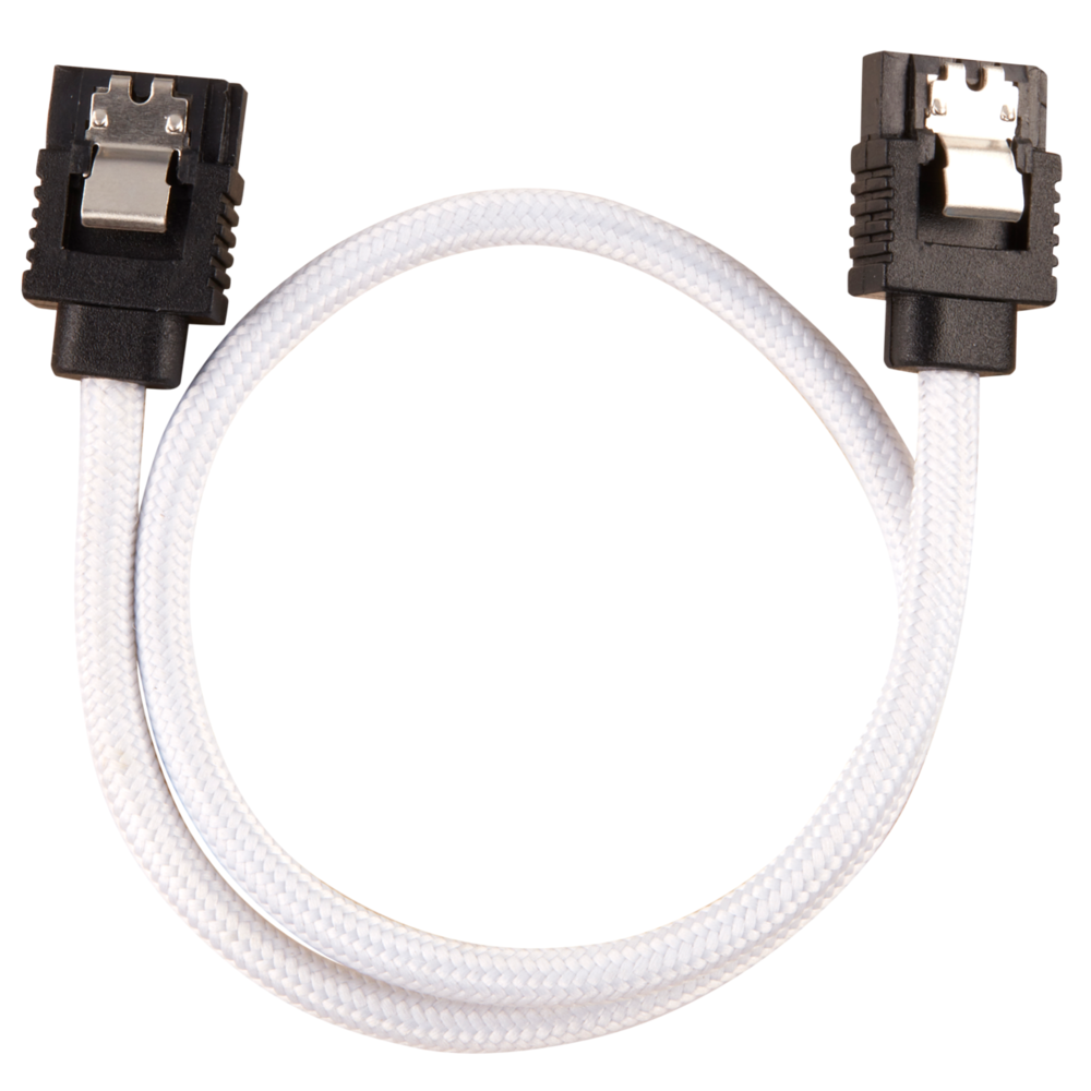 Corsair - SATA gainé droit - 30 cm - blanc - Câble tuning PC