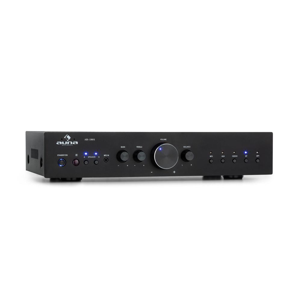 Auna - auna AV2-CD608BT Amplificateur HiFi Stéréo 4 canaux - Bluetooth / USB MP3 / AUX - 4x 100W RMS - Noir - Ampli