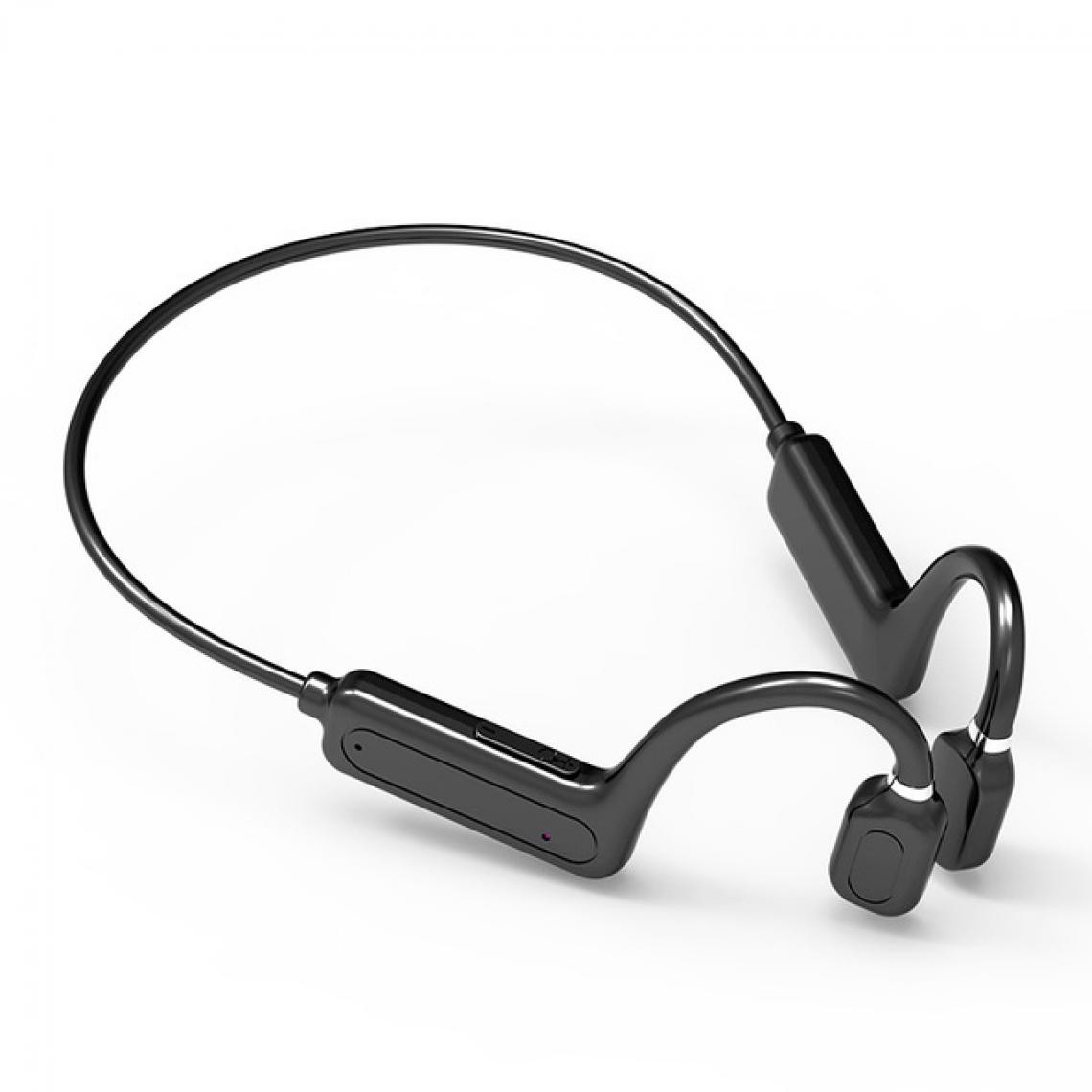 Universal - Écouteurs à conduction osseuse 5.0 Écouteurs Bluetooth sans fil Écouteurs stéréo Écouteurs sportifs extérieurs avec microphone(Le noir) - Casque
