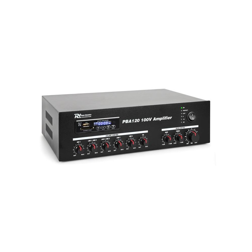 Power Dynamics - Power Dynamics PBA120 Amplificateur sono DJ 100V USB SD MP3 Bluetooth 100W Power Dynamics - Ampli