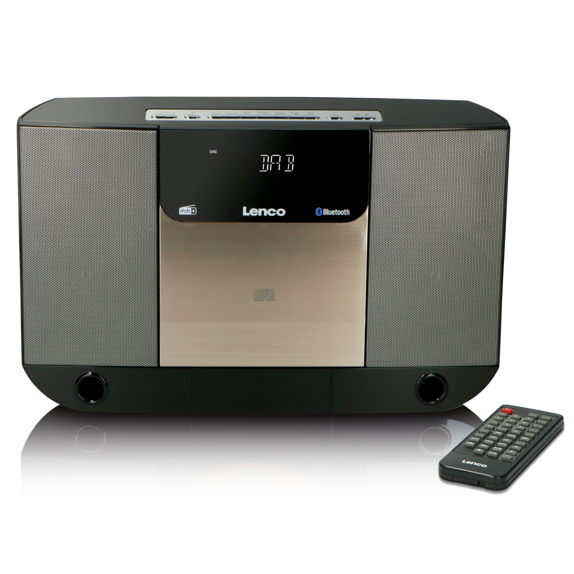 Lenco - Chaîne Hi-Fi avec lecteur CD, radio DAB+/FM et Bluetooth DAR-045BK Noir-Argent - Radio