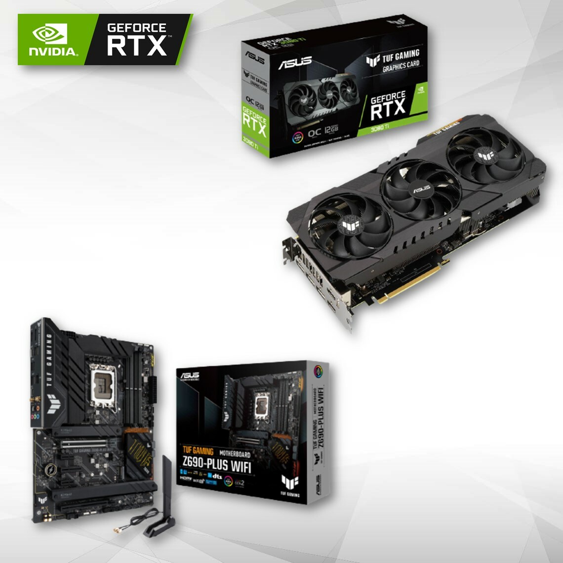 Asus - GeForce RTX 3080 Ti - TUF Gaming OC - 12 Go + TUF GAMING Z690-PLUS WIFI - Carte Graphique NVIDIA