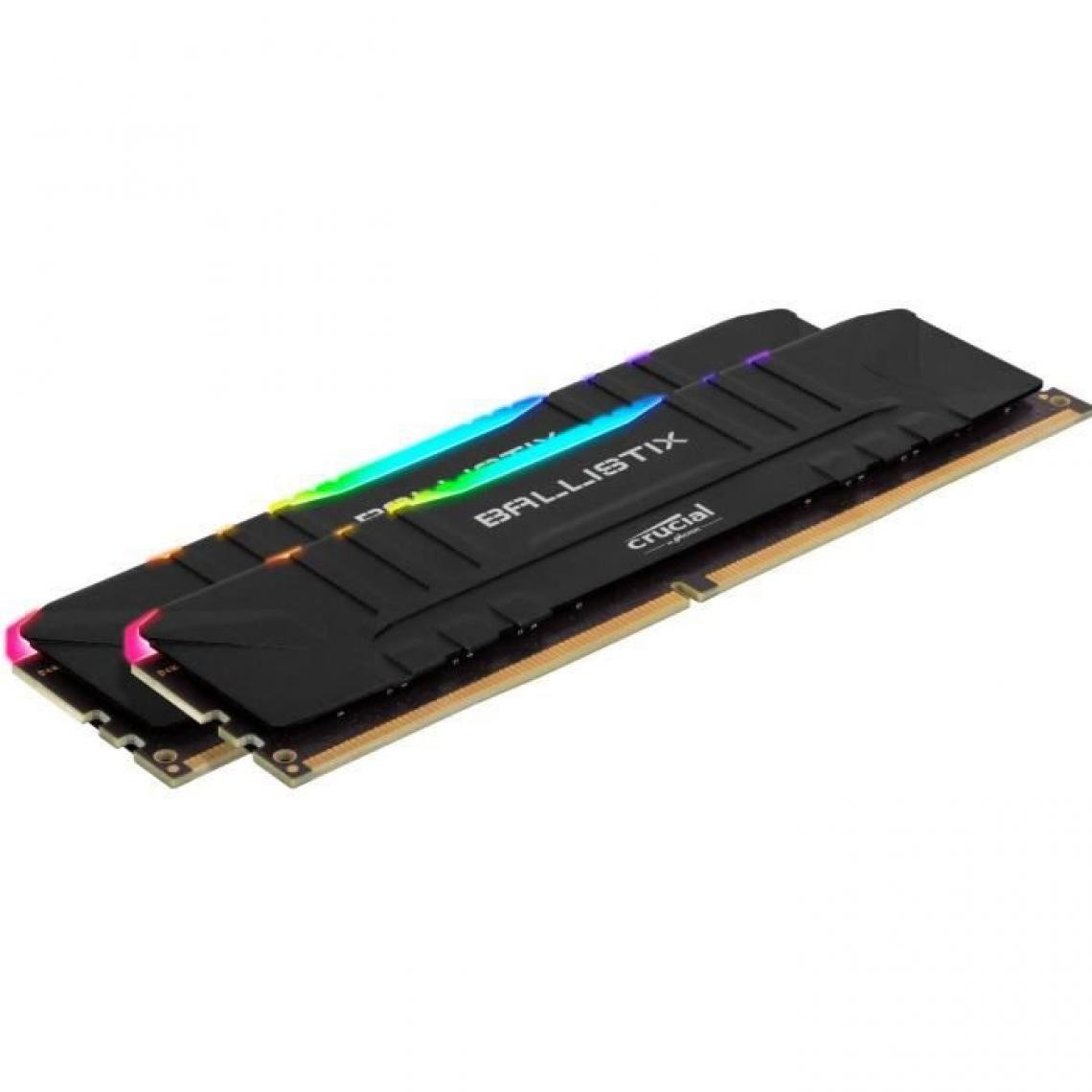 Ballistix - BALLISTIX - Mémoire PC RAM RGB - 16Go (2 x 8Go) - 3200MHz - DDR4 - CAS 16 (BL2K8G32C16U4BL) - RAM PC Fixe