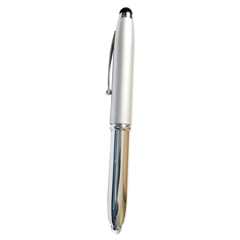 marque generique - Stylet capacitif et stylo à bille 3 en 1 avec lumière LED ultra brillante, argent - Clavier