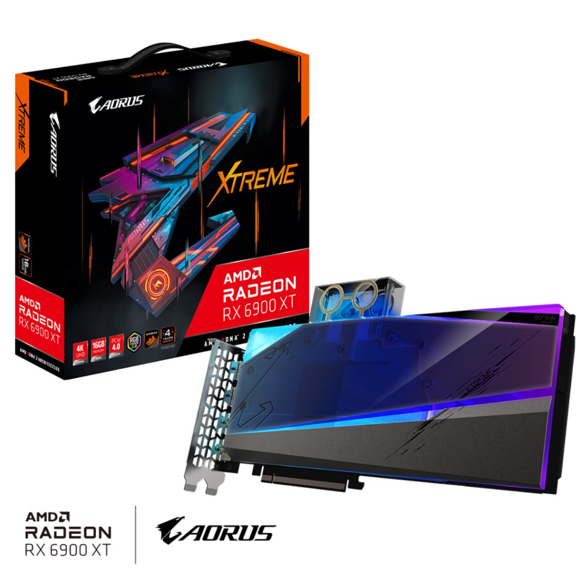Gigabyte - AORUS Radeon RX 6900 XT XTREME WATERFORCE WB 16G - Carte Graphique AMD