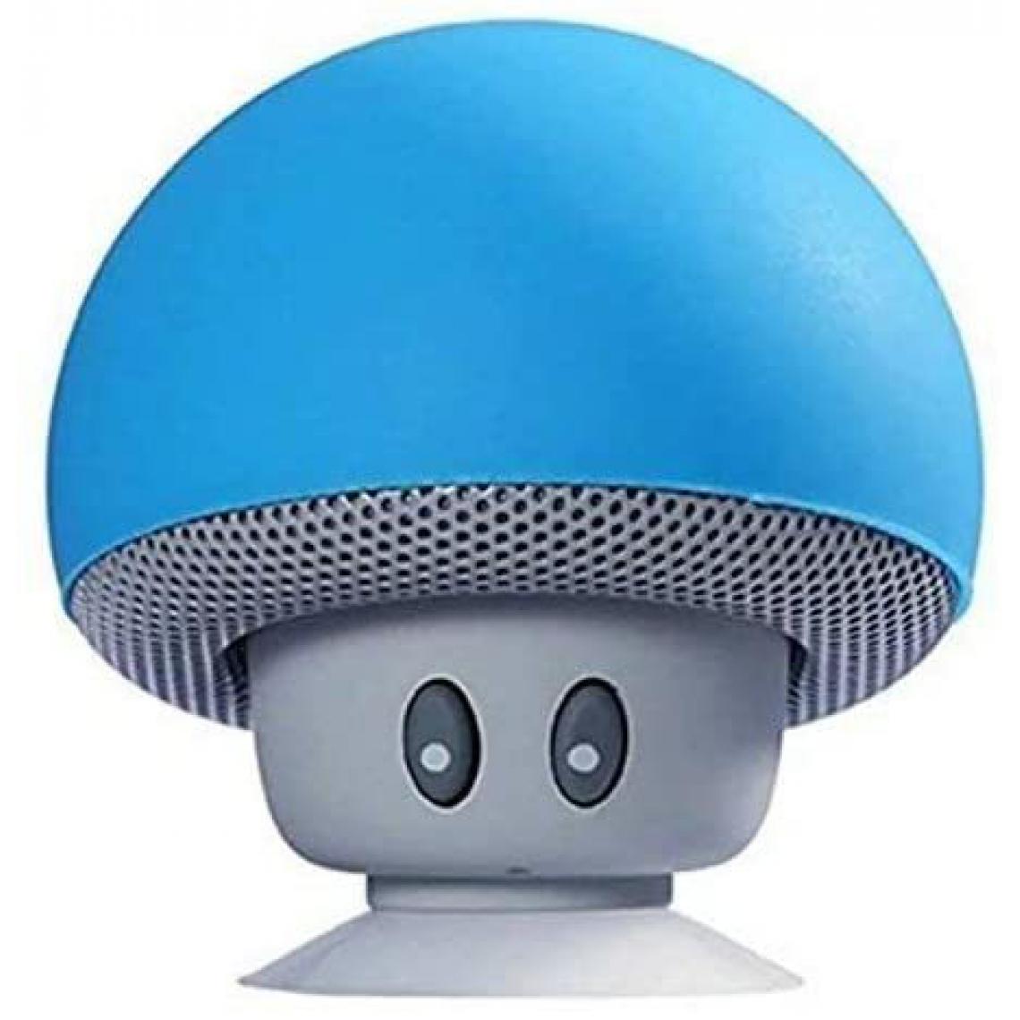 Chrono - Mini Mushroom Portable sans Fil Bluetooth V2.1 Haut-Parleur et Support de téléphone Portable avec Ventouse Compatible avec iPad, iPhone, téléphones Android, Ordinateur Portable(Bleu) - Enceintes Hifi