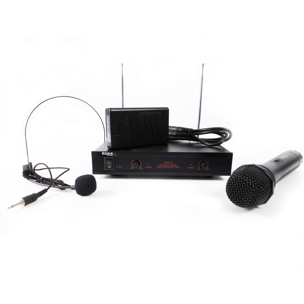 Ibiza Sound - Système microphone sans fil 2 canaux IBIZA VHF2H - Accessoires DJ