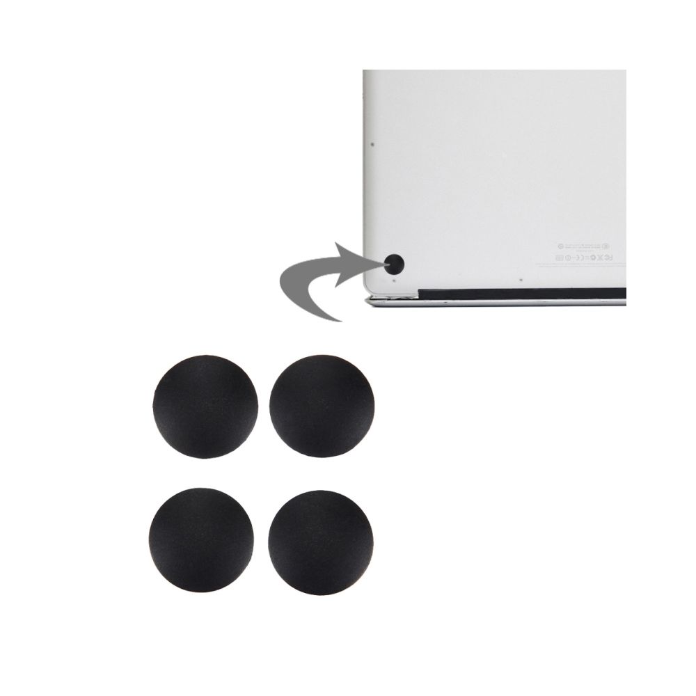 Wewoo - Pour Macbook Air 11,6 pouces noir et 13,3 2010-2015 Tapis en caoutchouc de fond 4 PCS pièce détachée - Personnalisation du PC