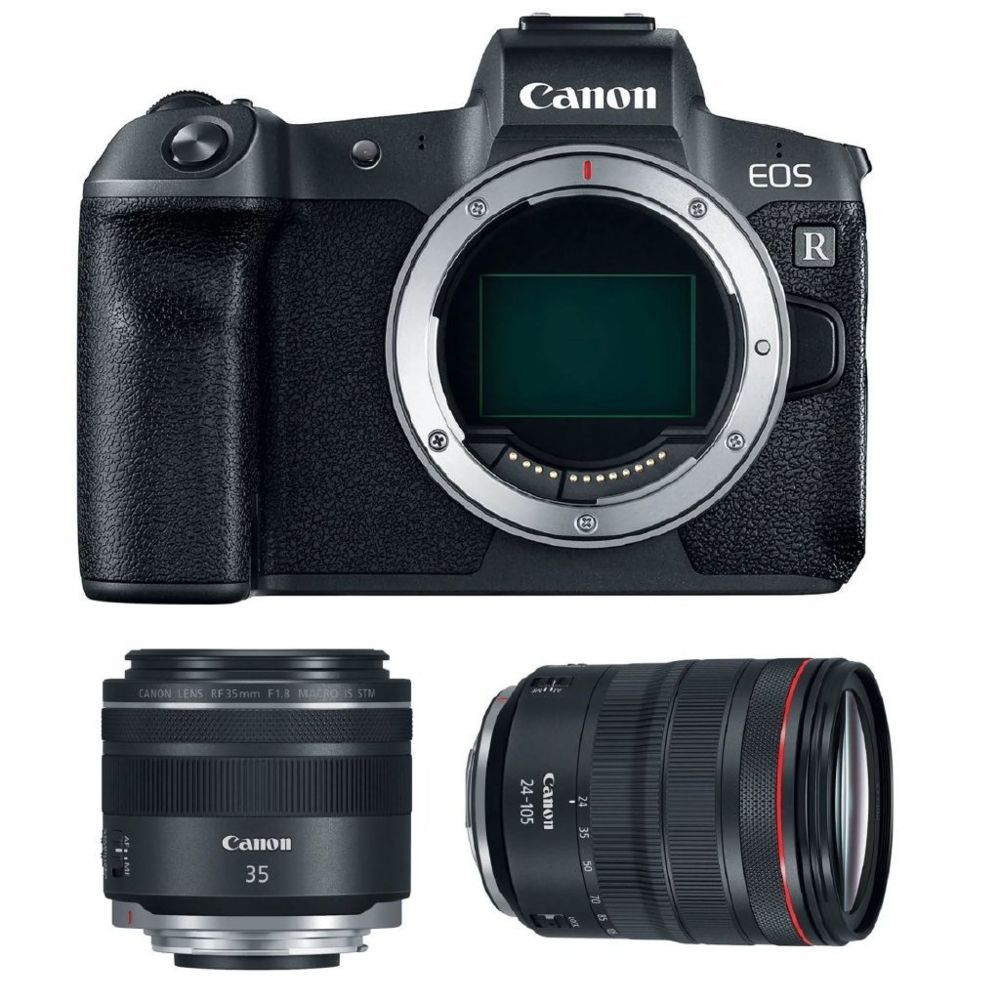 Canon - CANON EOS R KIT RF 24-105mm F4L IS USM + RF 35mm F1.8 IS Macro STM - Appareil Hybride