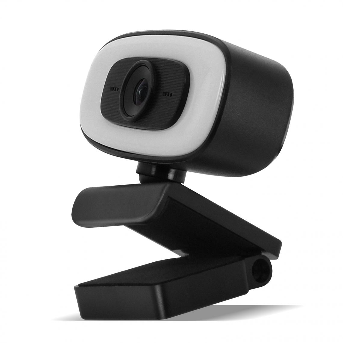 Avizar - Webcam USB 2K 1440P Anneau Lumineux Microphone Antibruit Trépied Noir - Webcam