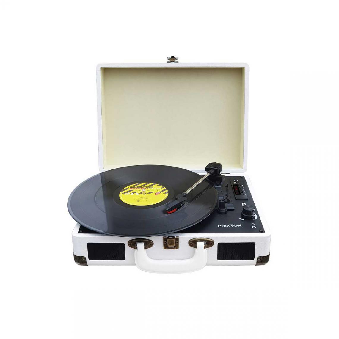 Prixton - Tourne-disque vinyle VC400 - Bluetooth - Blanc - Platine