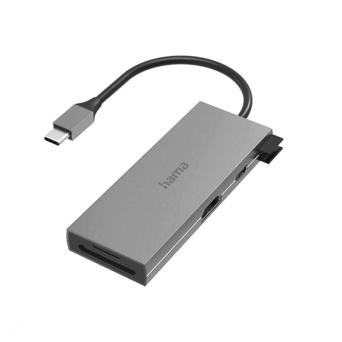 Hama - Hub USB-C, multiport, 6 ports, 2 USB-A, USB-C, HDMI, SD, microSD - Hub