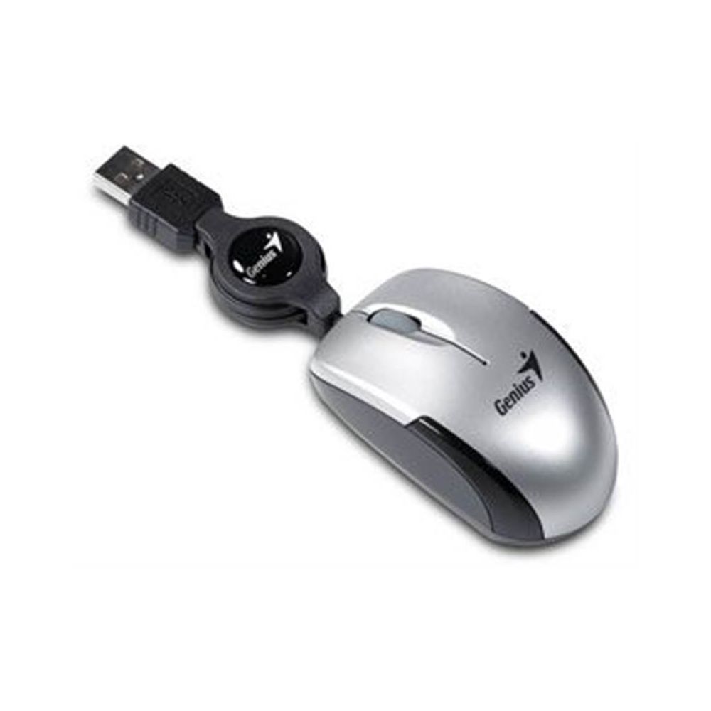 Genius - GENIUS - Souris Optique Micro Traveler Silver - Filaire Rétractable USB - Souris