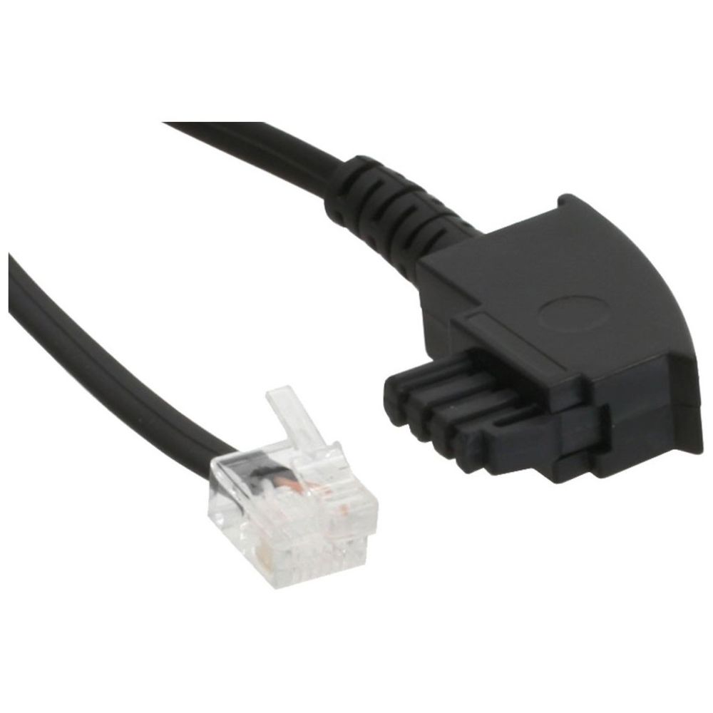 Inline - Câble TAE-F pour filtre DSL, InLine®, prise TAE-F à prise Western 6/2 DEC, 0,5m - Accessoires Téléphone Fixe