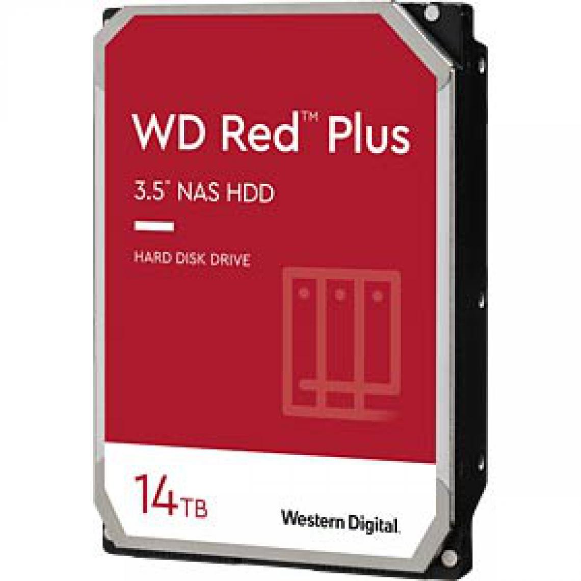 Western Digital - WD Red Plus - Disque dur Interne NAS - 14To - 7200 tr/min - 3.5 (WD140EFGX) - Disque Dur interne